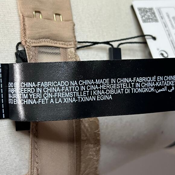 Zara Bralette Womens 32B Tan Floral Lace Strappy Romantic Sultry Lingerie Flirty - Picture 7 of 9